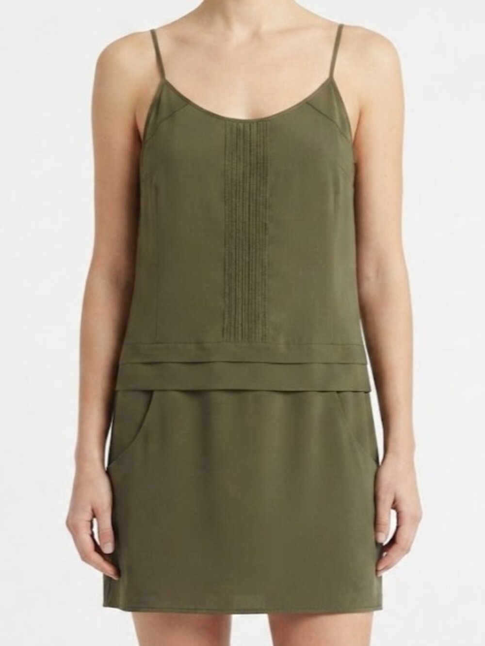 Jacob Olive Green Mini Dress with Pockets